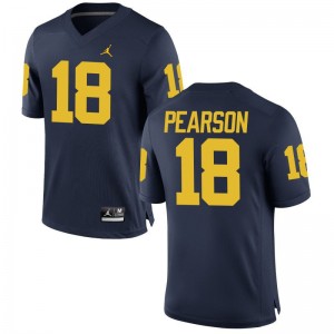 AJ Pearson Mens Michigan Jerseys Jordan Navy Limited Jerseys
