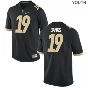 Aaron Banks Jersey Purdue Boilermakers Black Limited Youth(Kids) Jersey