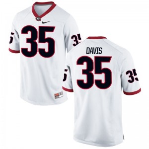 Aaron Davis Limited Jersey For Men Official University of Georgia White Jersey