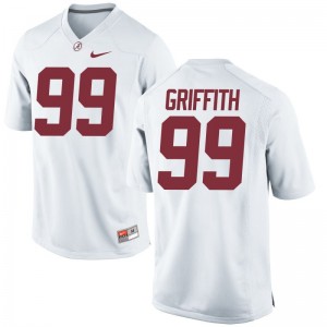 Alabama Adam Griffith Jersey Game White Youth(Kids)