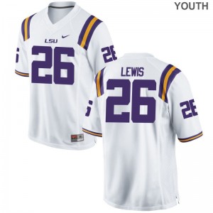 Adam Lewis Jerseys Tigers White Game Youth Embroidery Jerseys
