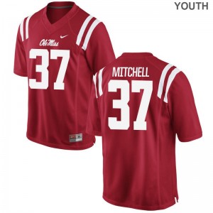 Youth(Kids) Limited Ole Miss Jersey Art Mitchell Red Jersey