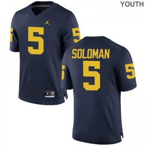 Limited Aubrey Soloman Jersey Michigan Kids - Jordan Navy