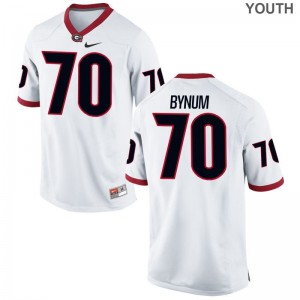 Georgia Bulldogs Aulden Bynum Jersey Limited Youth(Kids) - White