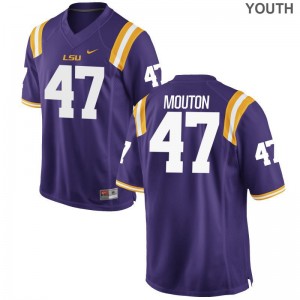 Game LSU Bry'Kiethon Mouton For Kids Jerseys - Purple