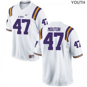 Louisiana State Tigers Bry'Kiethon Mouton Jerseys White Youth(Kids) Limited