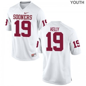 Sooners Caleb Kelly Jerseys White Youth(Kids) Game