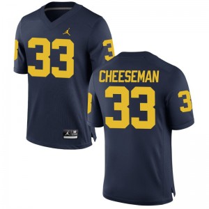 University of Michigan Camaron Cheeseman Jersey Football For Men Game Jordan Navy Jersey