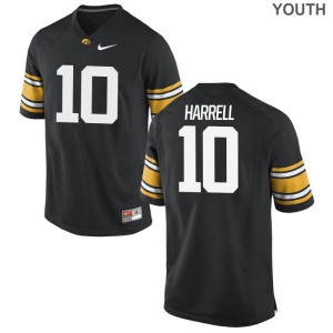 Hawkeyes Black Game Youth Camron Harrell Jersey