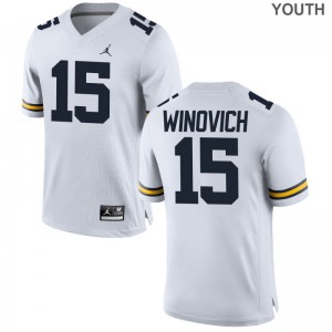 Michigan Wolverines Limited Chase Winovich For Kids Jordan White Jersey