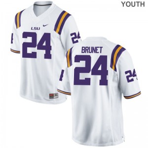 Colby Brunet Jersey Youth(Kids) LSU White Game