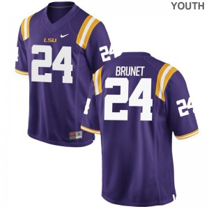 Youth(Kids) Colby Brunet Jerseys Louisiana State Tigers Purple Limited
