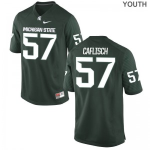 Michigan State Spartans Green Game Youth(Kids) Collin Caflisch Jersey