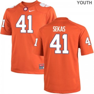 Connor Sekas Youth Jersey Orange Clemson National Championship Limited