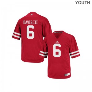 Wisconsin Badgers Danny Davis III Jerseys Youth(Kids) Red Authentic