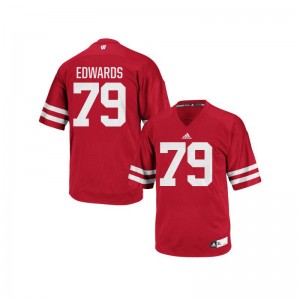 Mens Authentic Wisconsin Jersey David Edwards Red Jersey