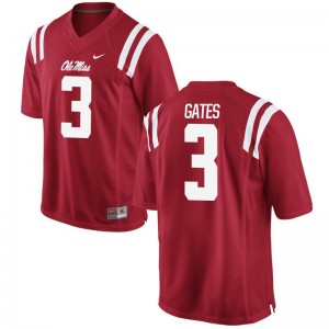 Limited DeMarquis Gates Jersey Ole Miss Mens Red