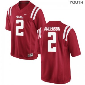 Ole Miss Rebels Deontay Anderson Game Youth Football Jersey - Red