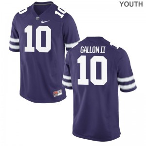 Eric Gallon II Kansas State Wildcats Jersey Youth(Kids) Game - Purple
