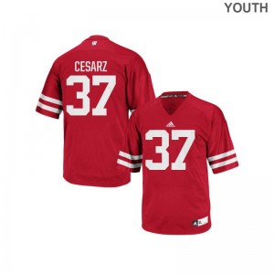 Red Ethan Cesarz Jersey Wisconsin Badgers Replica For Kids