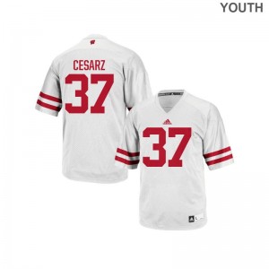 Wisconsin Badgers Ethan Cesarz Jerseys White Youth(Kids) Replica