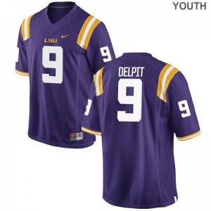 Grant Delpit Youth Jerseys Game Louisiana State Tigers Purple