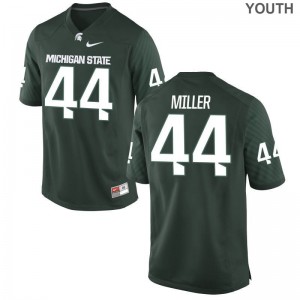 Grayson Miller Youth(Kids) Jersey Green Game Michigan State University