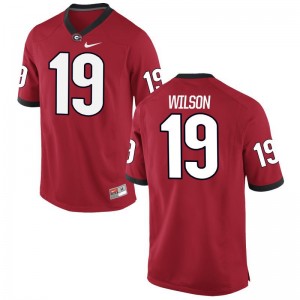 Limited Mens Georgia Jersey of Jarvis Wilson - Red