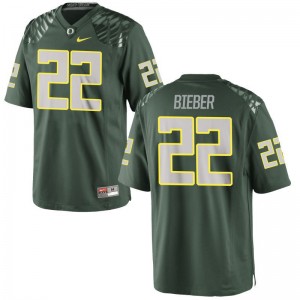 Mens Game Stitch University of Oregon Jerseys Jeff Bieber Green Jerseys