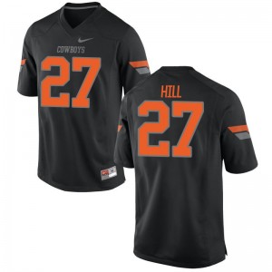 Justice Hill For Men Jersey Game Black Oklahoma State Cowboys