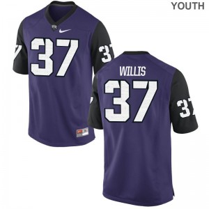 Texas Christian Kade Willis Jerseys Game Purple Black Youth