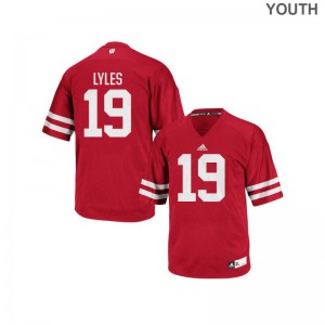 Kare Lyles Youth Wisconsin Badgers Jersey Red Authentic Stitched Jersey