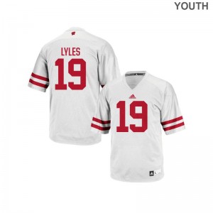 Wisconsin Badgers Authentic Kare Lyles Youth(Kids) White Jerseys