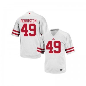 Wisconsin Kyle Penniston Jerseys White Authentic For Men