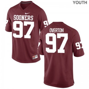 Oklahoma Marquise Overton Limited Youth(Kids) Embroidery Jerseys - Crimson