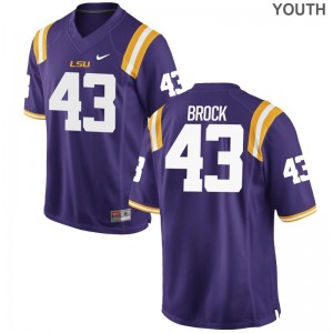LSU Matt Brock Jerseys Limited Youth - Purple