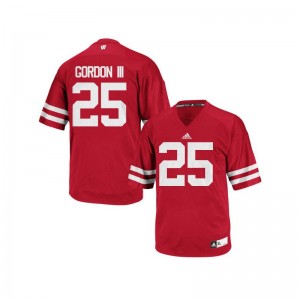 Melvin Gordon III For Men Red Jerseys Wisconsin Badgers Authentic