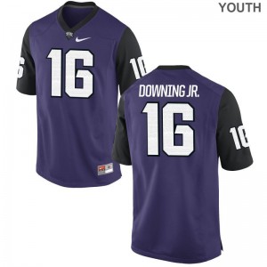 Michael Downing Jr. For Kids Purple Black Jersey Game Texas Christian University