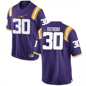 Michael Ostrom For Men Jersey Game Louisiana State Tigers Purple