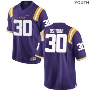 Michael Ostrom Louisiana State Tigers Jerseys Game For Kids - Purple