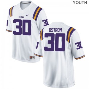 Michael Ostrom Youth(Kids) Louisiana State Tigers Jerseys White Limited High School Jerseys