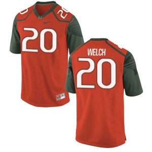 Michael Welch Jersey For Men University of Miami Limited - Orange