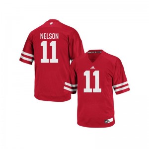 Wisconsin Nick Nelson Replica Mens Jersey - Red