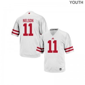 Nick Nelson Wisconsin Badgers Jerseys Authentic White Youth