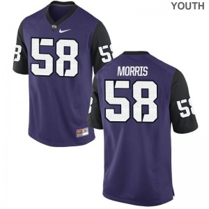 Youth(Kids) Patrick Morris Jersey Texas Christian University Game Purple Black