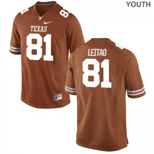 Youth(Kids) Reese Leitao Jerseys Stitched Orange Limited UT Jerseys