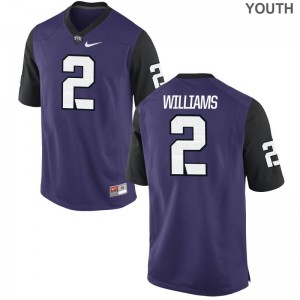 Taj Williams TCU Horned Frogs Jerseys Game Purple Black Kids