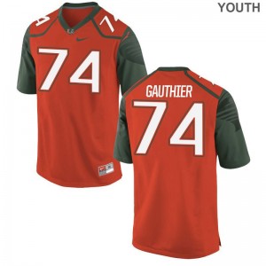 University of Miami Tyler Gauthier Youth Limited Football Jersey Orange