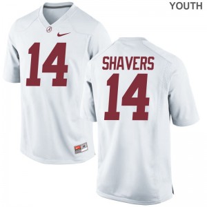 White Game Tyrell Shavers Jersey Youth(Kids) Bama