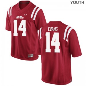 Ole Miss Game Victor Evans For Kids Jersey - Red